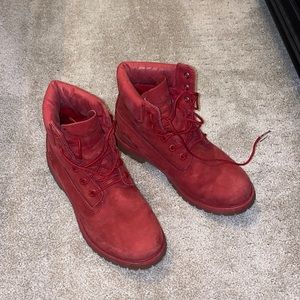 TIMBERLAND WOMEN'S RUBY RED 6-INCH PREMIUM WATERPROOF BOOTS